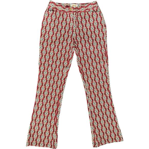Maeve Pants - Maeve Anthropologie Pants Womens 6 Red Mod Floral Flare Stretch Zip Up Retro